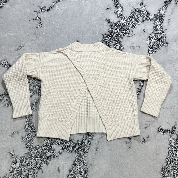 La Ligne Cashmere Sweater XS Ivory Cropped Ribbed Mock Neck Soft Luxury Knit - Picture 5 of 9